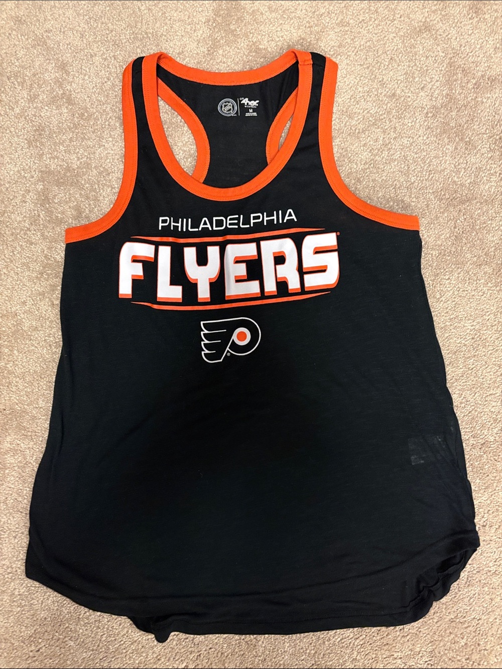 Philadelphia Flyers Women's Black & Orange Racerback Tank Top